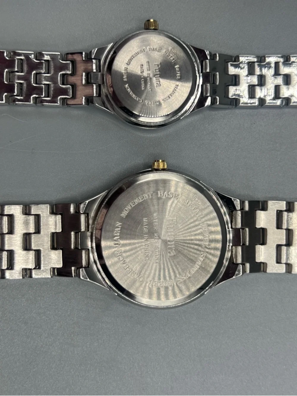 Futura His & Hers Matching Watch Set Gold Silver Tone Stainless New Battery